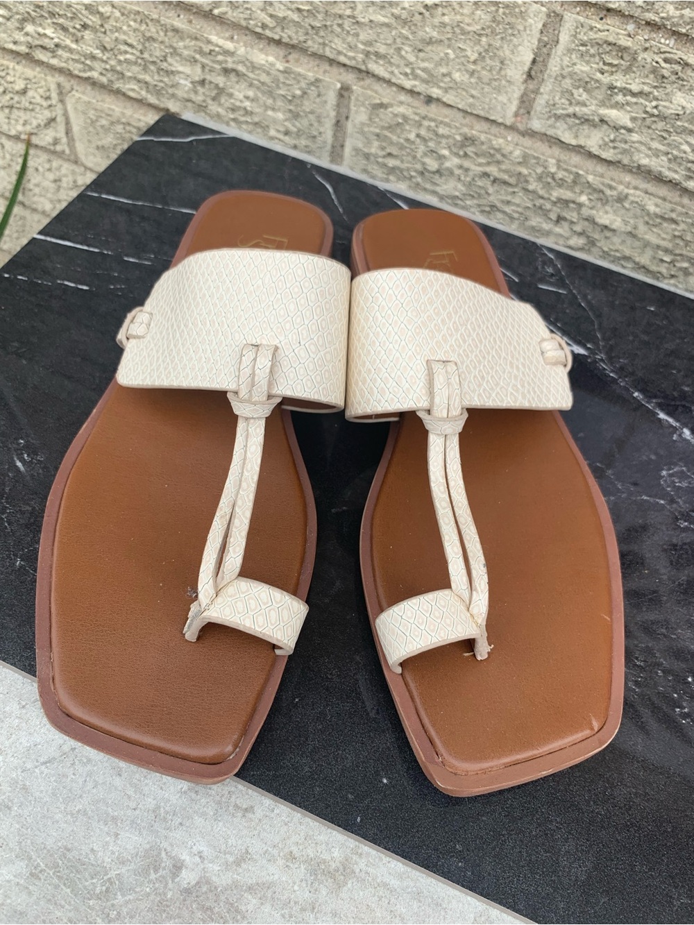 Franco Sarto Milly ivory sandals size 8.5